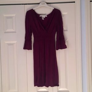Plum purple knee-length dress